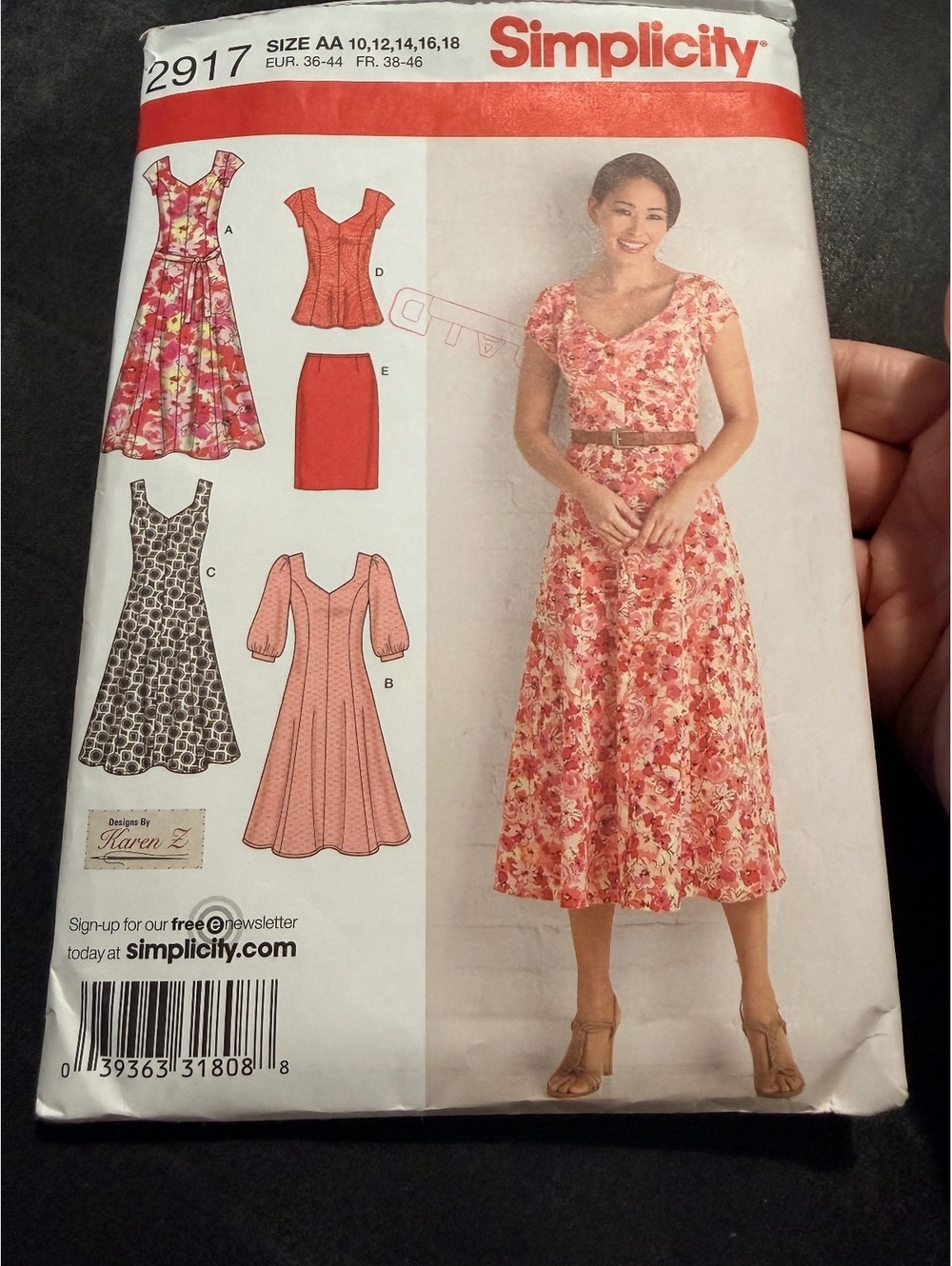Simplicity 2917 Karen Z Dress Tunic Skirt Sewing Pattern 10-18 Uncut